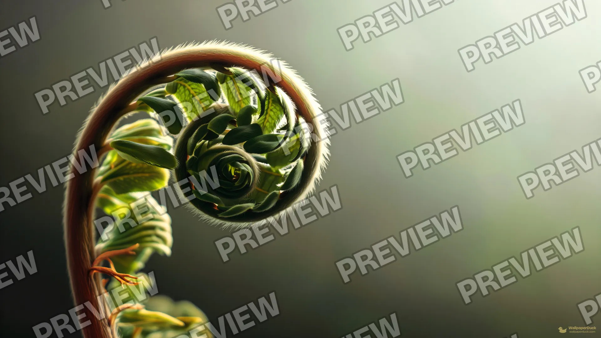 Unfurling Fern Frond Macro — Botanical macro 4K wallpaper