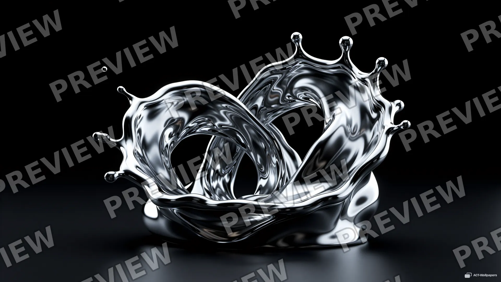 Chrome Knot Freeze — Liquid forms 4K wallpaper