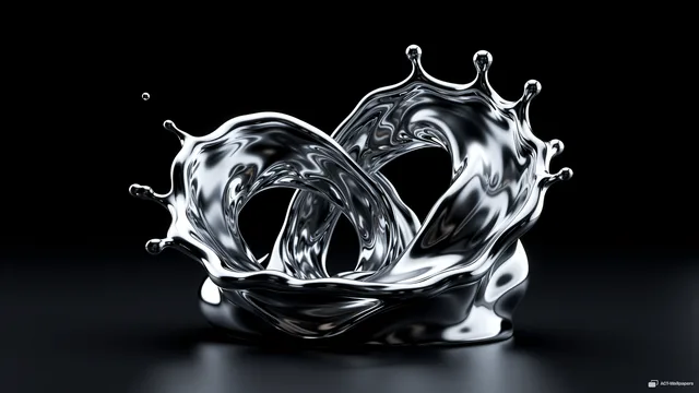 Chrome Knot Freeze — Liquid forms 4K wallpaper