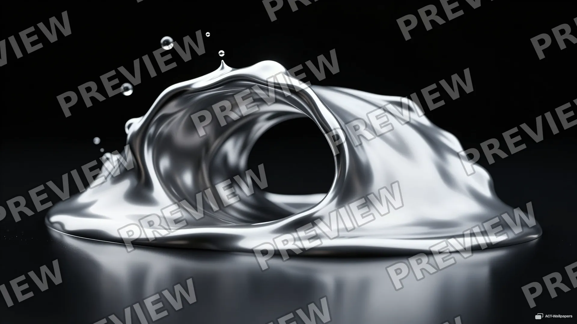 Silver Wave Crest — Chrome casting 4K wallpaper