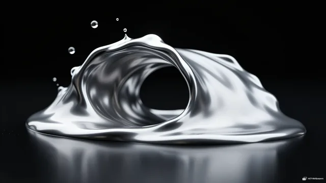 Silver Wave Crest — Chrome casting 4K wallpaper