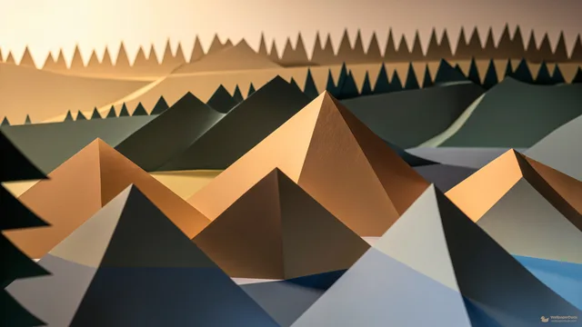 Paper Diorama Valley — Paper dioramas 4K wallpaper