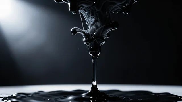 Suspended Black Droplet — Dark fluid 4K wallpaper