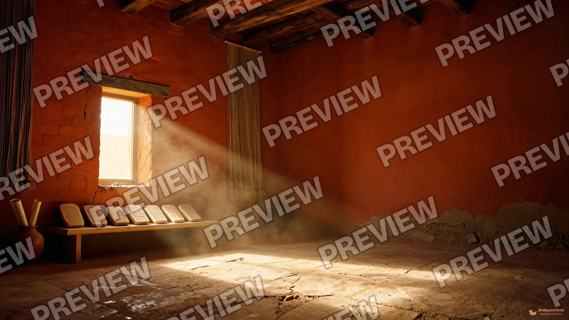 Babylonian Dust Light — Babil kutuphanesi 4K wallpaper