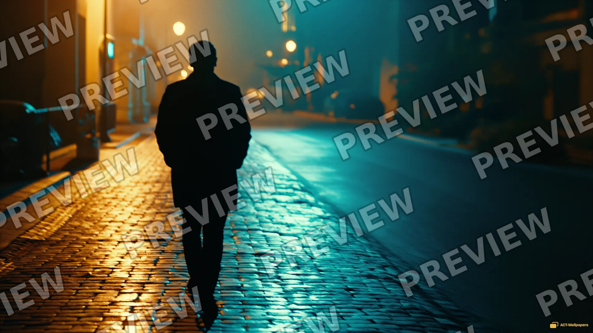 Rainy Street Reflections — Analog cinema 4K wallpaper