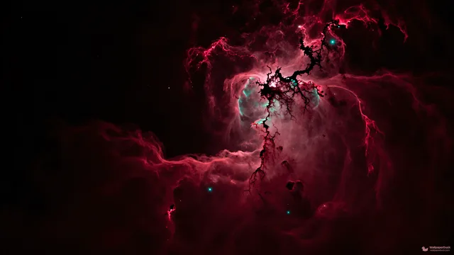 Crimson Ionized Turbulence — Cosmic & astrophotography 4K wallpaper