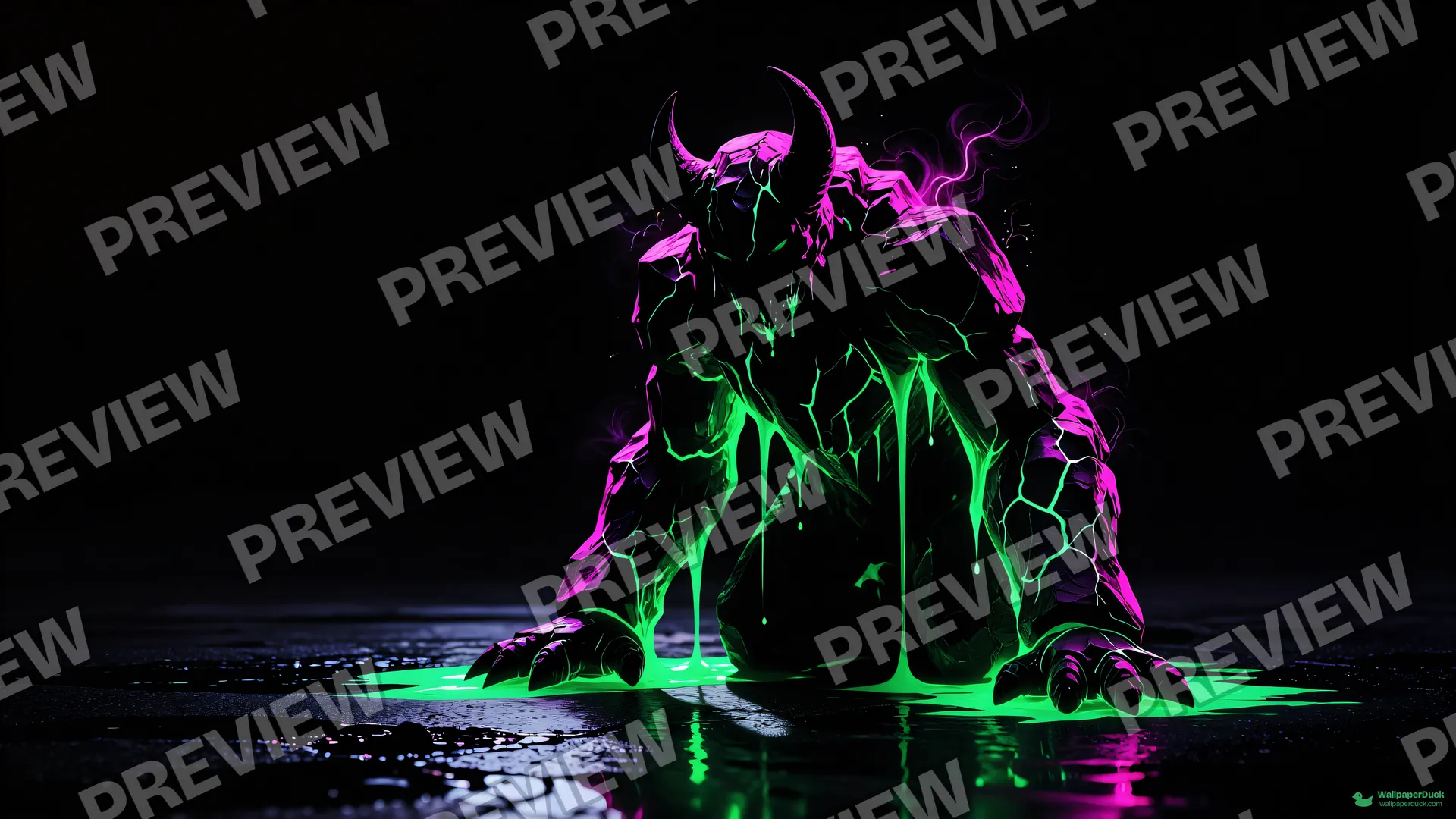 Neon Nightmare Silhouette — Neon nightmare 4K wallpaper