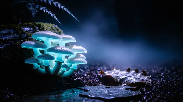 Forest Floor Bioluminescence — Bioluminescence 4K wallpaper
