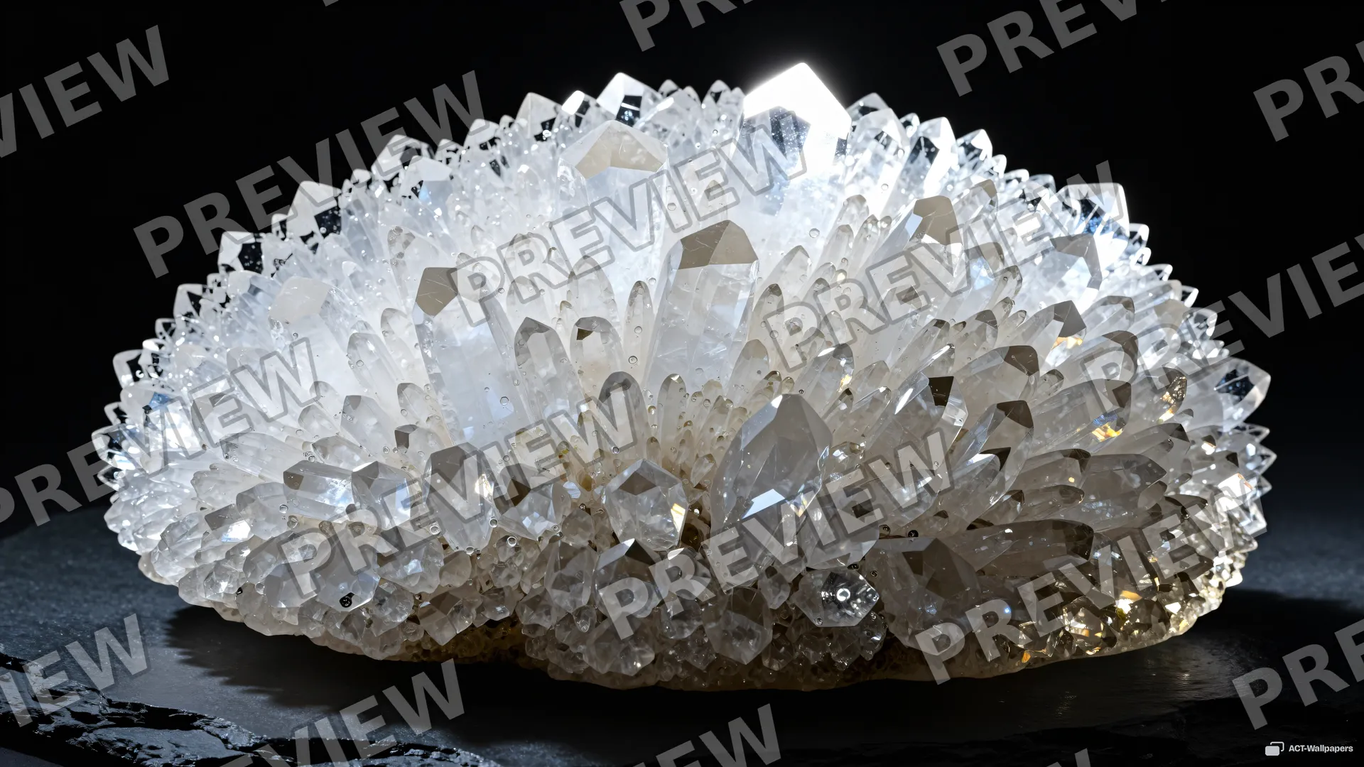 Crystalline Moss Geode — Crystal botanicals 4K wallpaper