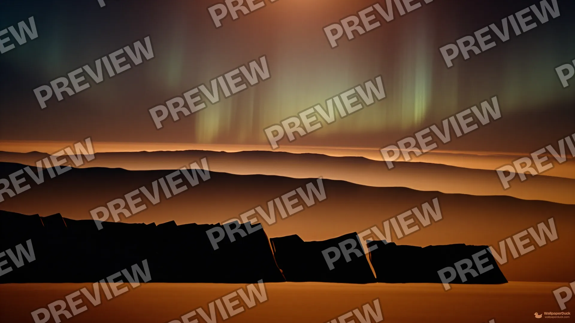 Polar Silhouette Layers — Layered silhouettes 4K wallpaper