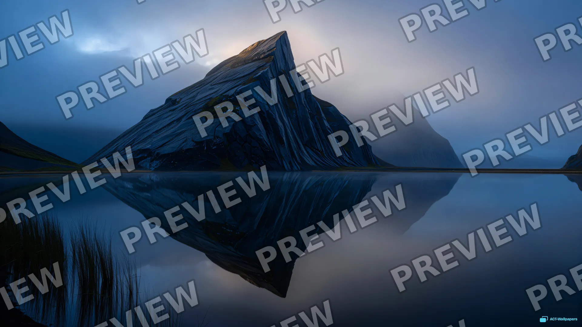 Glacial Mirror Peak — Stone & water 4K wallpaper
