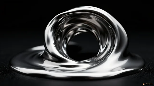 Viscous Silver Fold — Chrome texture 4K wallpaper