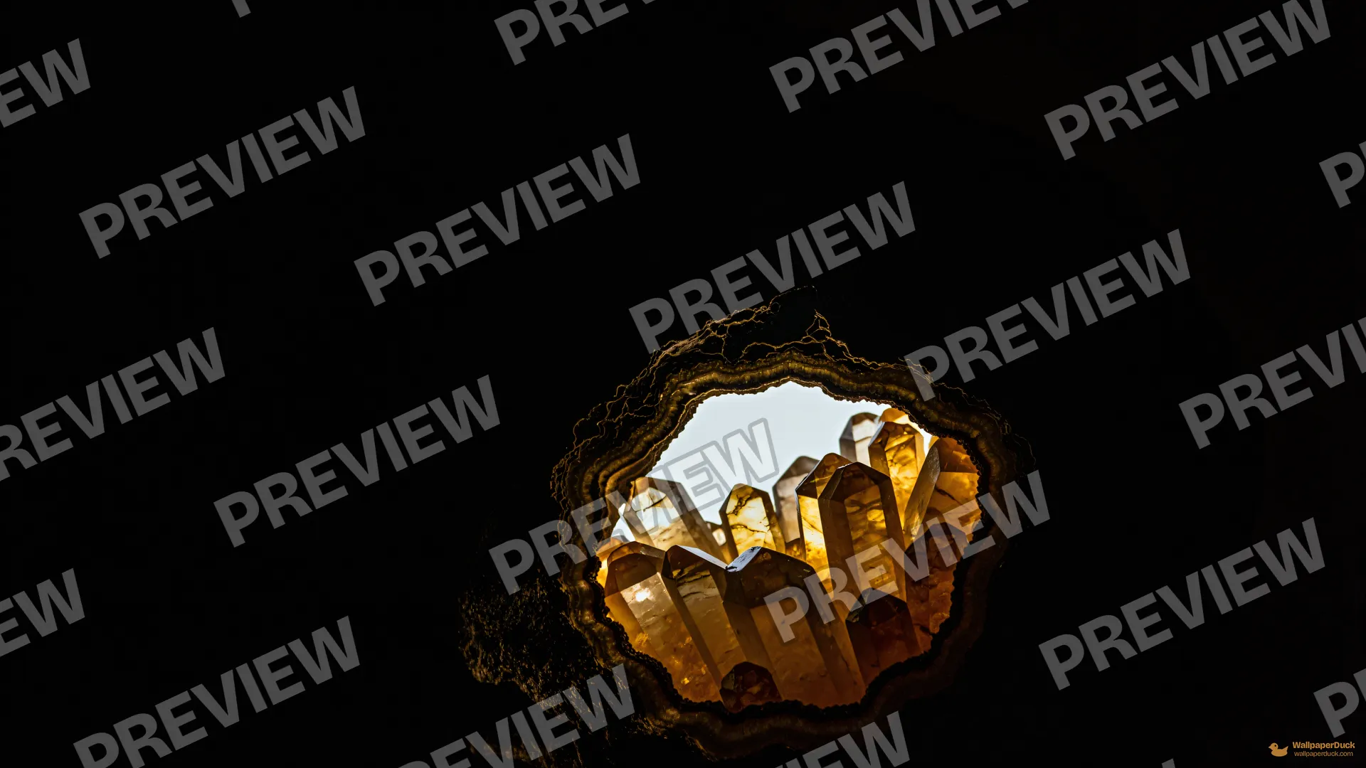 Citrine Geode Core — Crystals & minerals 4K wallpaper