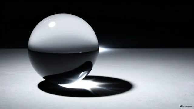 Hollow Sphere Focus — Glass & light 4K wallpaper