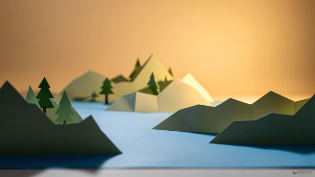 Paper Mountain Diorama — Paper dioramas 4K wallpaper