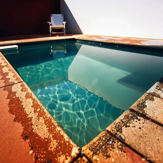 Empty Motel Pool Dusk — Analog nostalgia 4K wallpaper