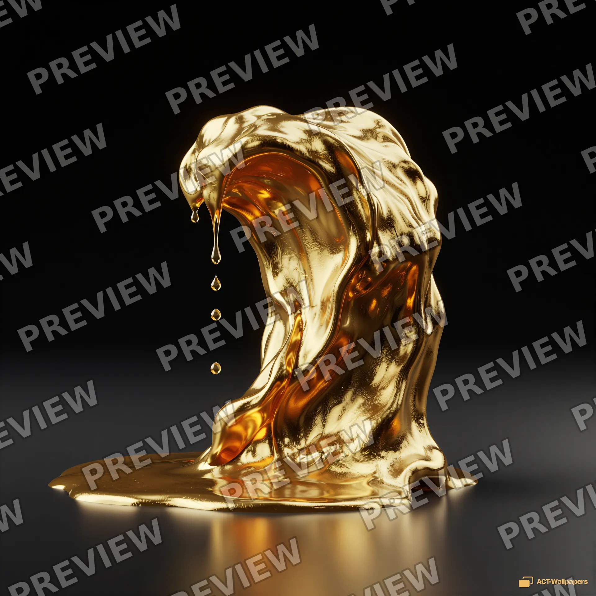 Molten Gold Fold — Liquid forms 4K wallpaper