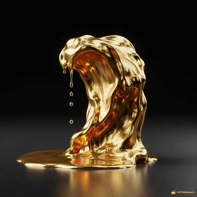 Molten Gold Fold — Liquid forms 4K wallpaper