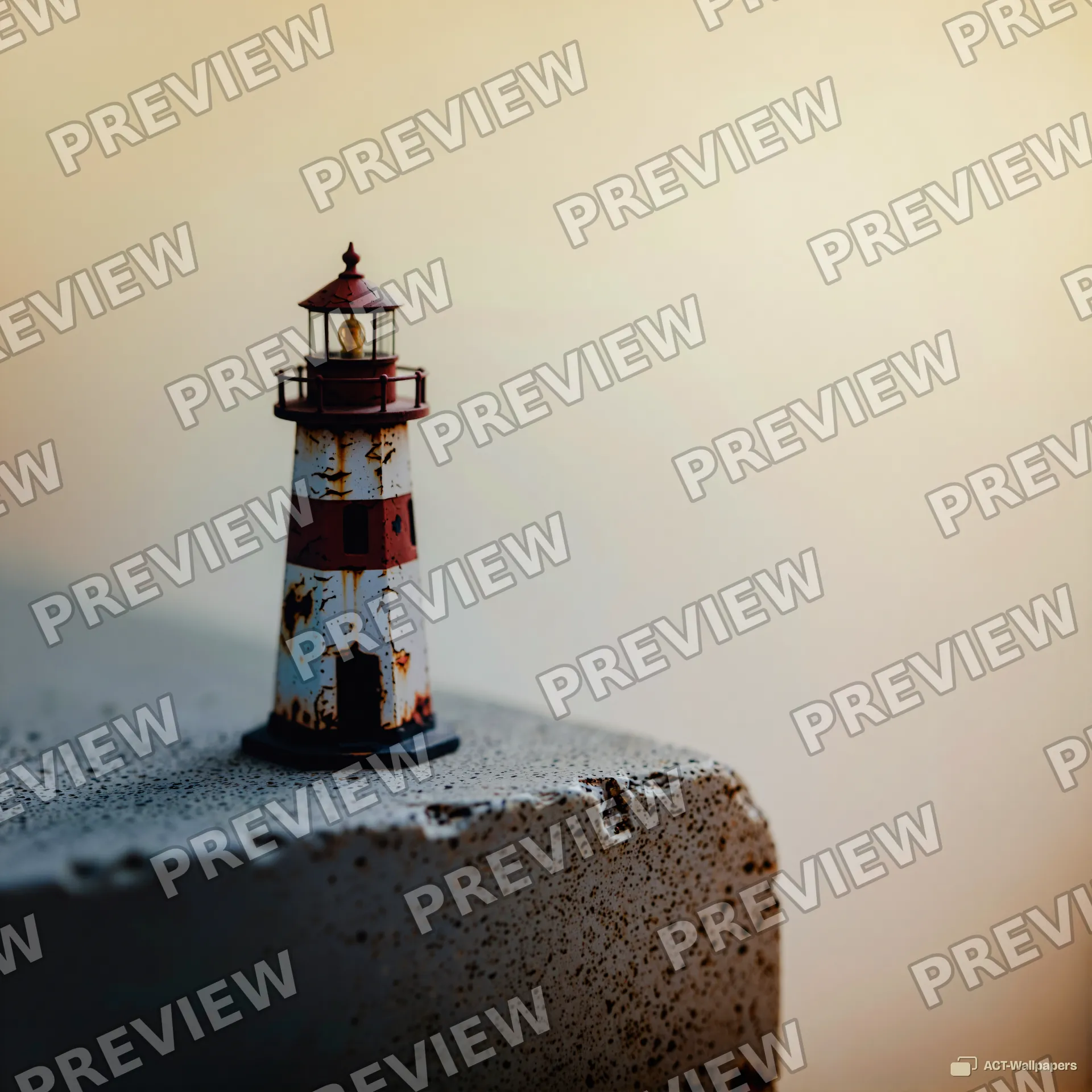 Weathered Miniature Lighthouse — Miniature worlds 4K wallpaper