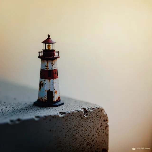 Weathered Miniature Lighthouse — Miniature worlds 4K wallpaper