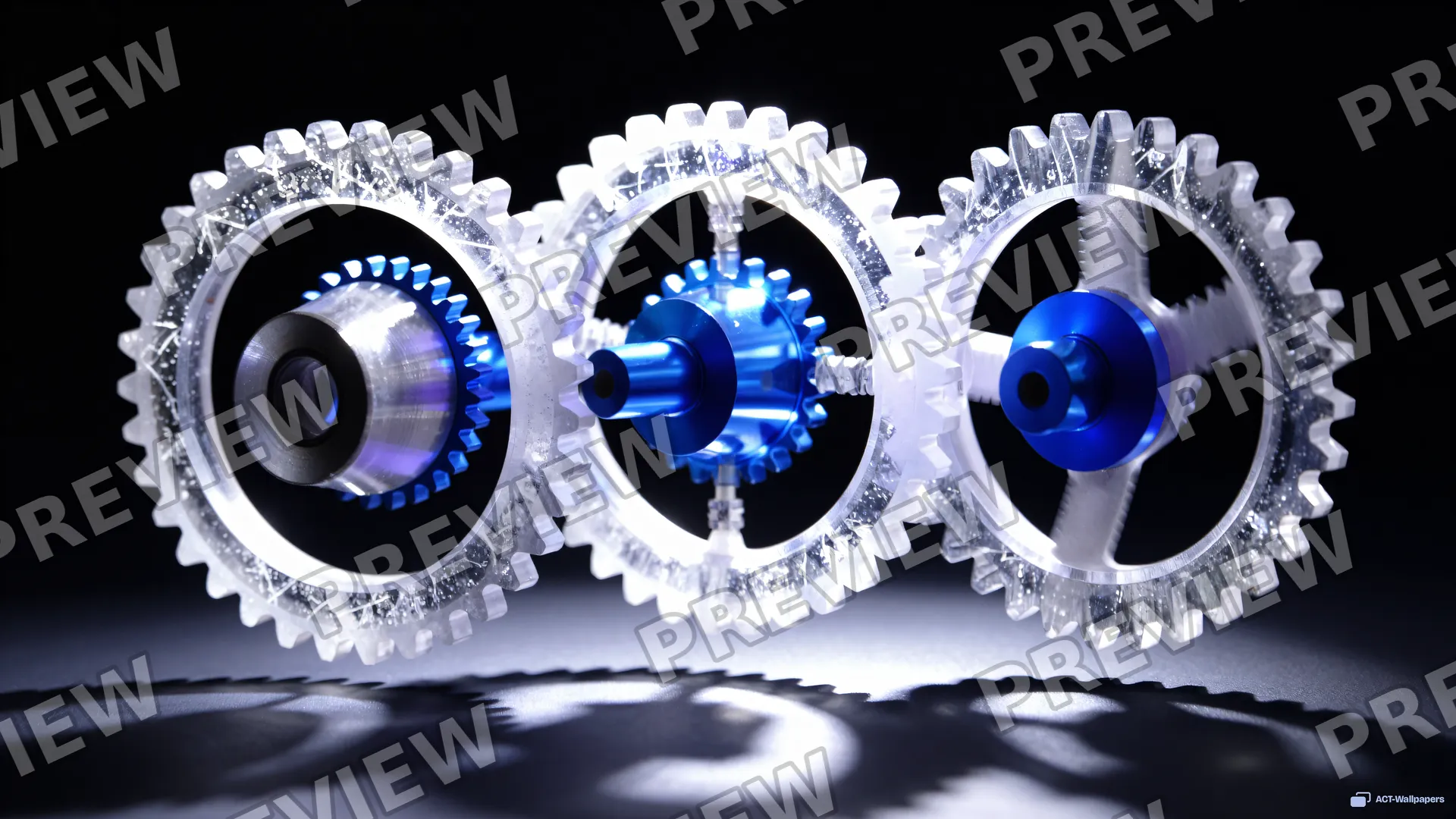 Prismatic Crystal Gear Train — Crystal machines 4K wallpaper