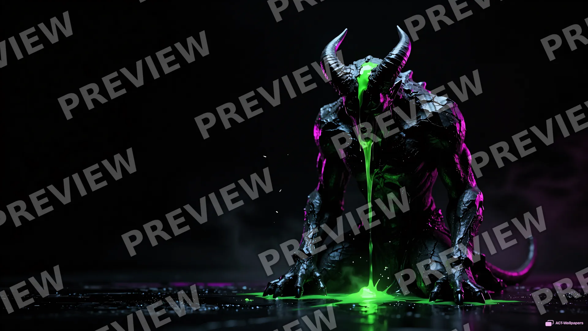 Obsidian Nightmare Glow — Neon nightmare 4K wallpaper