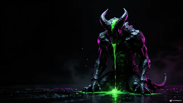 Obsidian Nightmare Glow — Neon nightmare 4K wallpaper