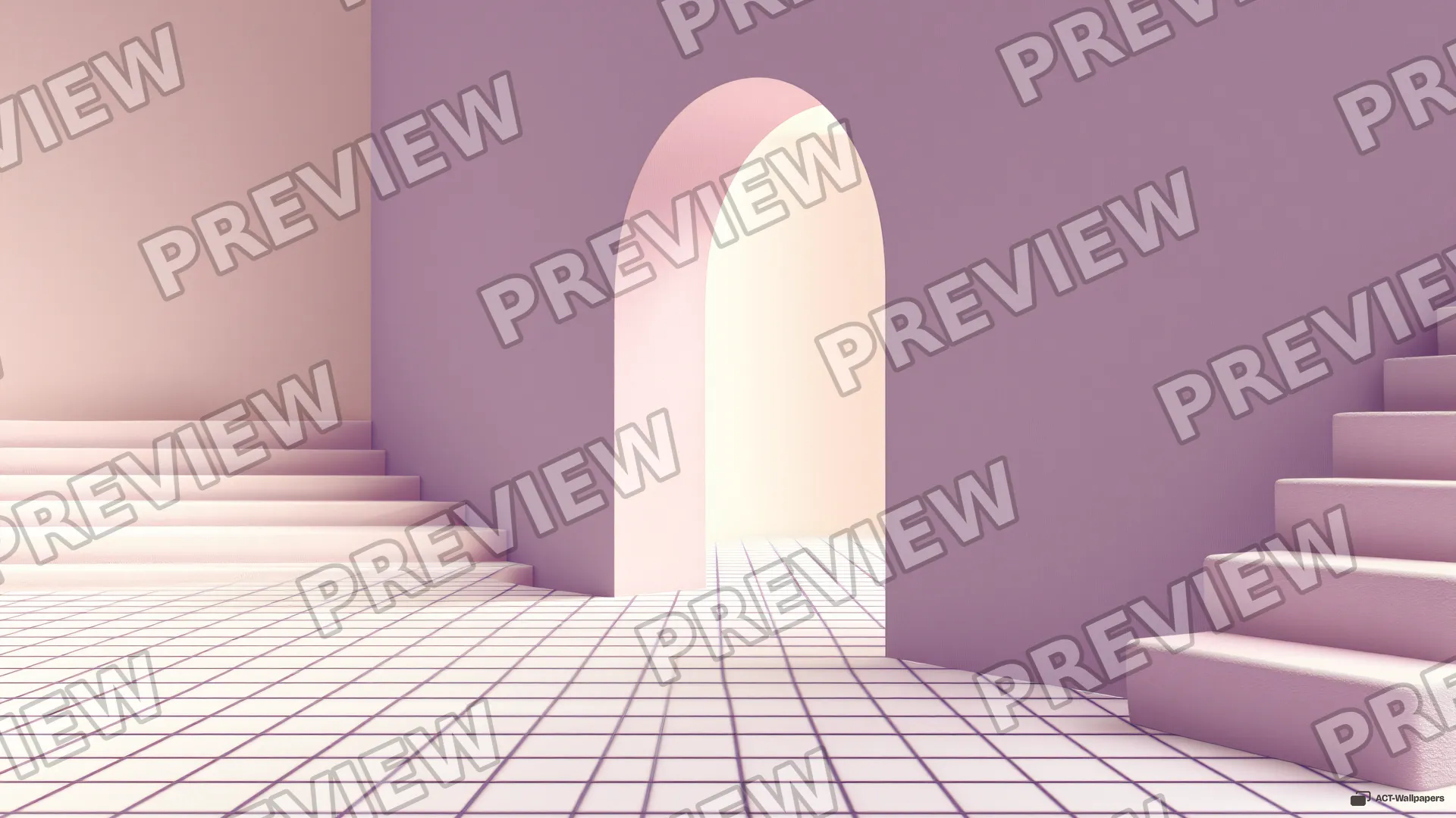 Velvet Arch in Violet Grid — Liminal grid space 4K wallpaper