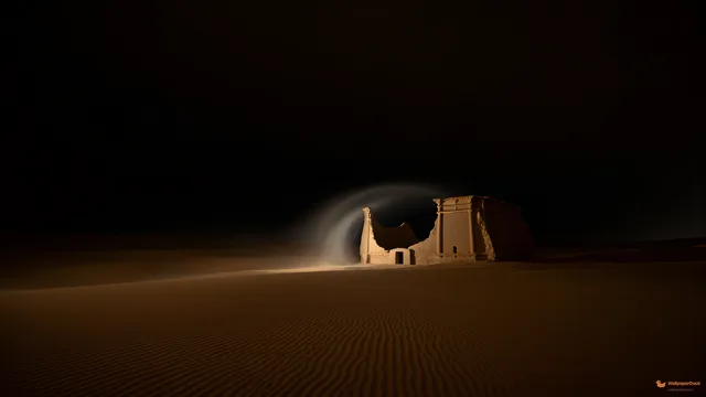 Sandstorm Ruin Vortex — Desert 4K wallpaper