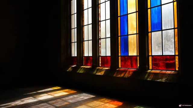 Sunlit Stone Pools — Stained-glass light 4K wallpaper