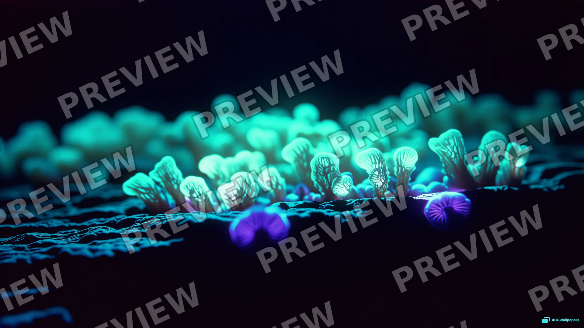 Abyssal Fungal Glow — Bioluminescence 4K wallpaper