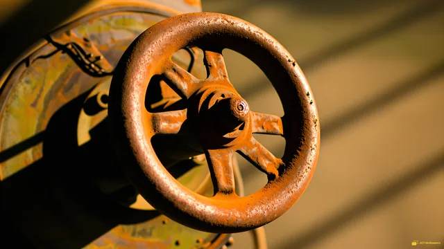 Corroded Marine Valve Macro — Analog macro mechanics 4K wallpaper