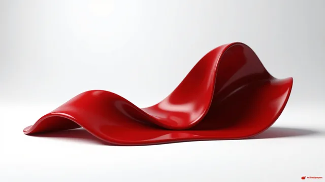 Red Lacquer Ribbon — Liquid forms 4K wallpaper