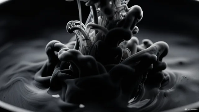 Ink Tendril Dispersion — Dark fluid 4K wallpaper