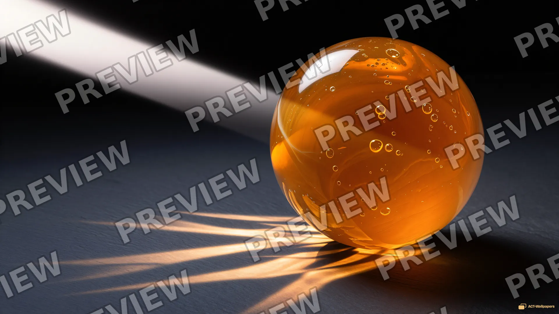 Amber Glass Sphere — Glass sculpture 4K wallpaper