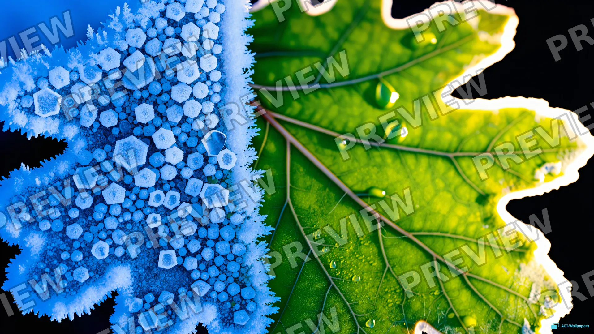 Split Season Oak Leaf — Split-season leaves 4K wallpaper