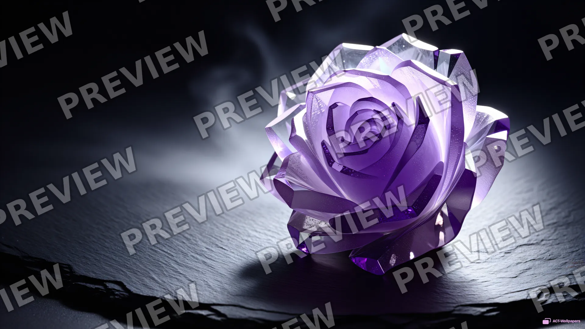 Amethyst Rose Refraction — Crystal botanicals 4K wallpaper
