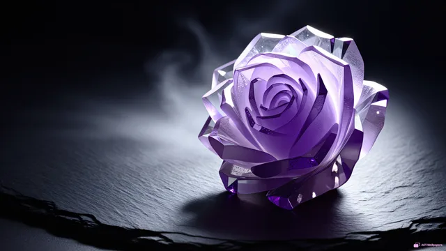 Amethyst Rose Refraction — Crystal botanicals 4K wallpaper