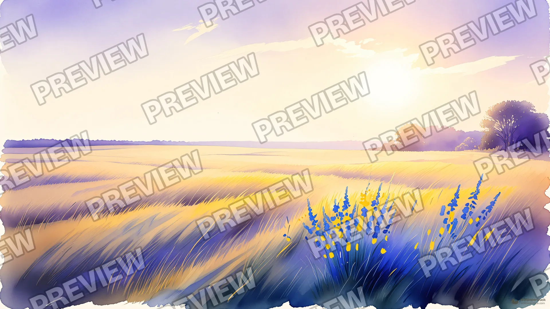 Summer Meadow Impression — Watercolour & impressionism 4K wallpaper