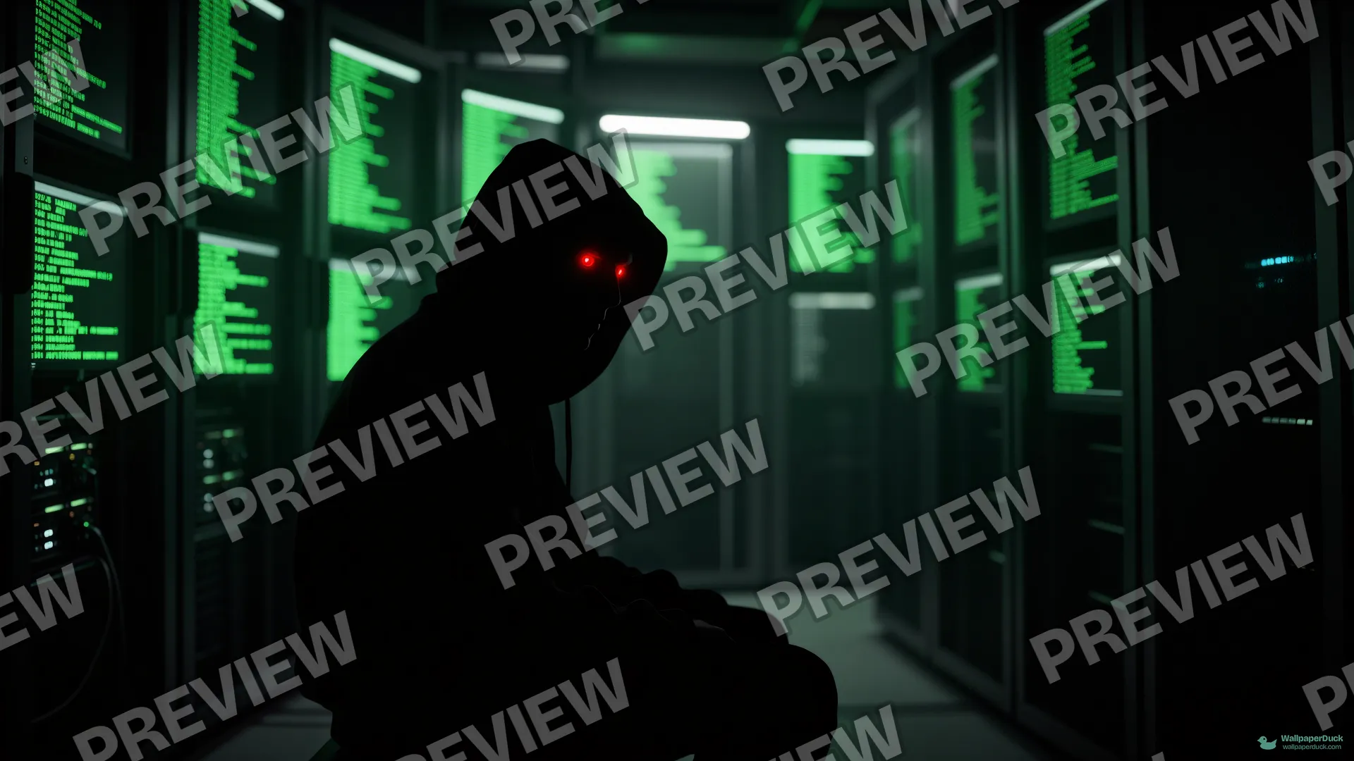 Server Room Specter — Sci-fi interiors 4K wallpaper
