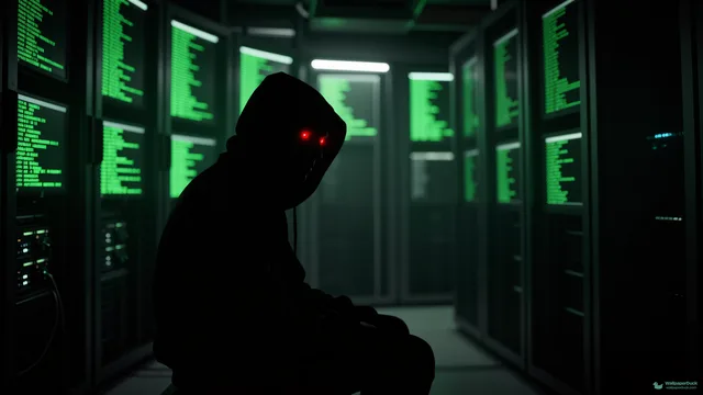Server Room Specter — Sci-fi interiors 4K wallpaper