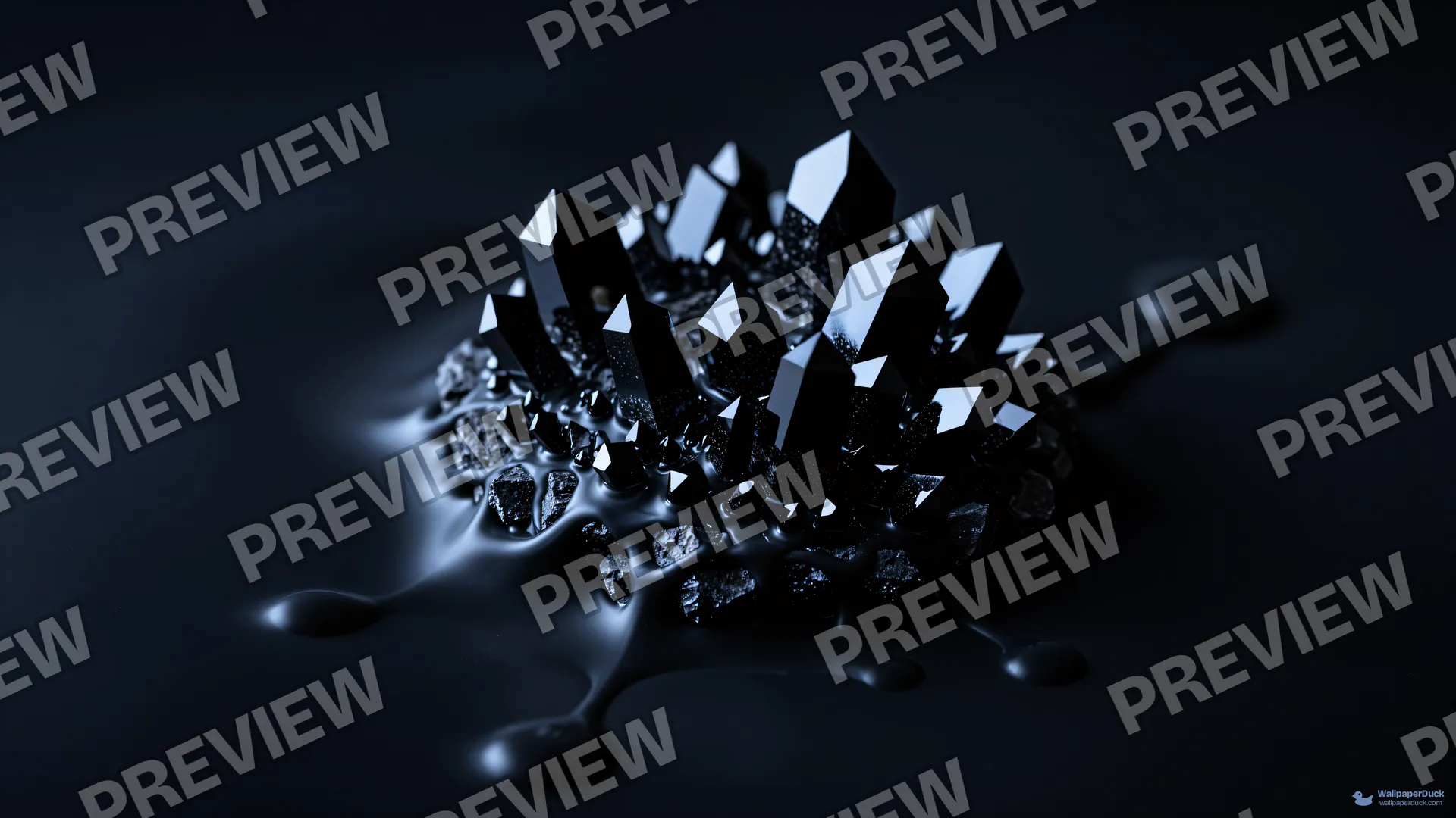 Eerie Obsidian Geode — Abstract fluid 4K wallpaper