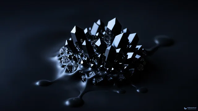Eerie Obsidian Geode — Abstract fluid 4K wallpaper