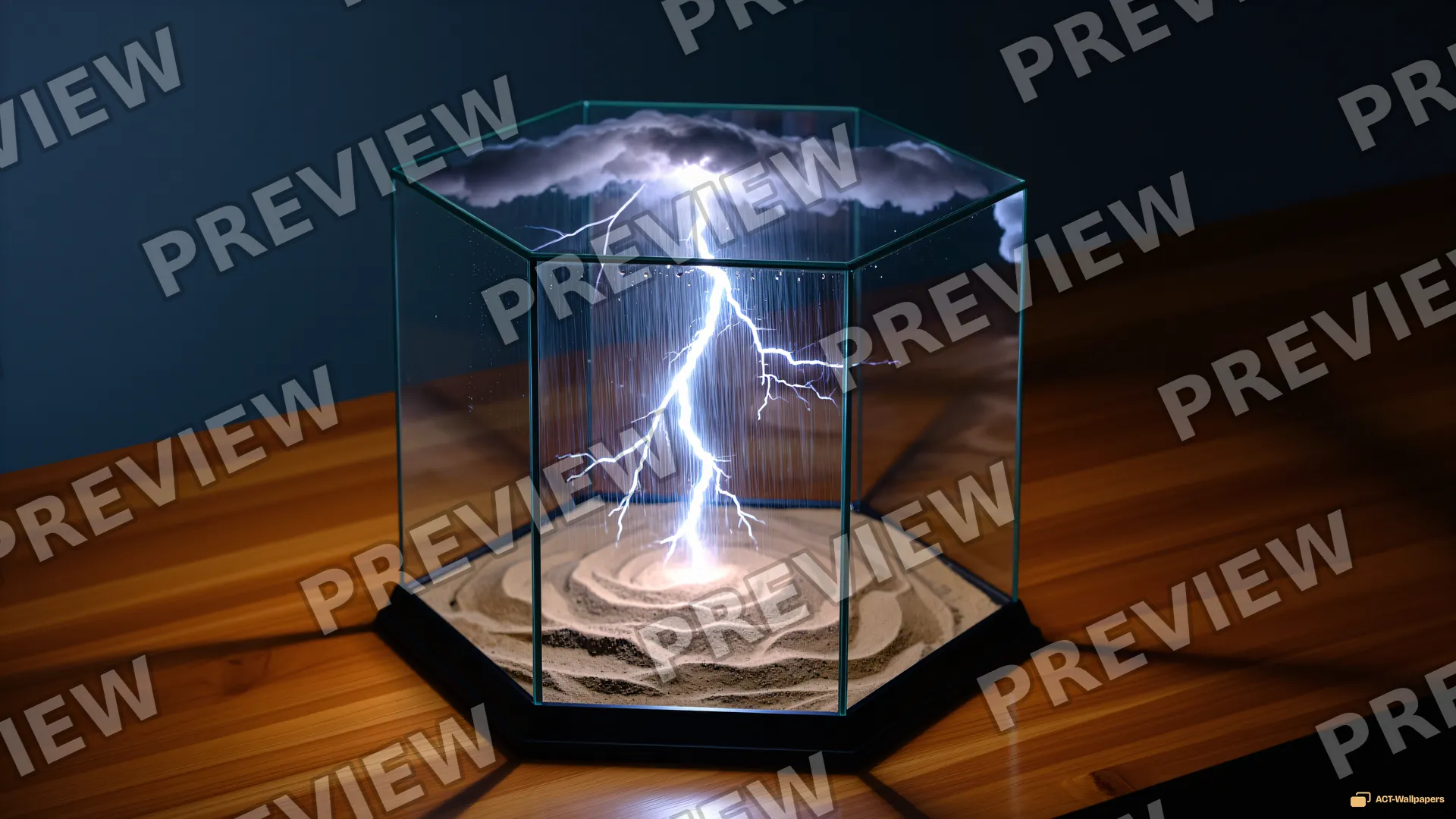 Hexagonal Storm Vessel — Inverted storm terrarium 4K wallpaper