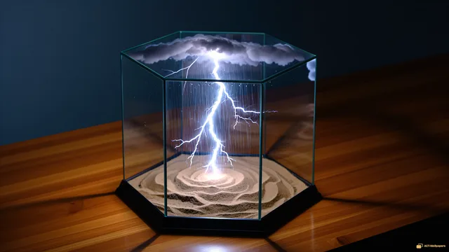 Hexagonal Storm Vessel — Inverted storm terrarium 4K wallpaper