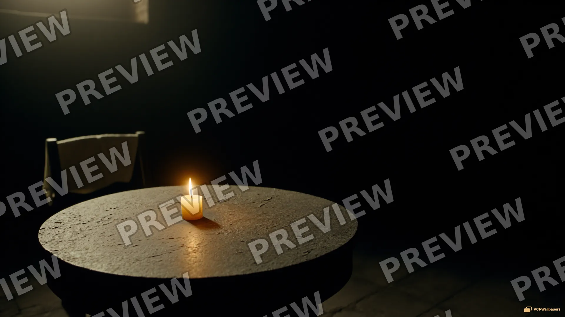 Candlelight on Granite — Dark interiors 4K wallpaper