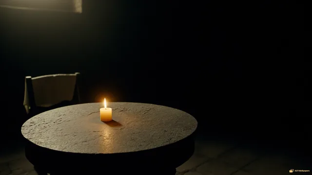 Candlelight on Granite — Dark interiors 4K wallpaper