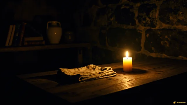Cellar Candle Glow — Dark interiors 4K wallpaper