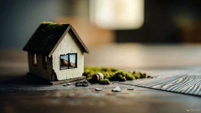Mossy Toy House Memory — Miniature worlds 4K wallpaper