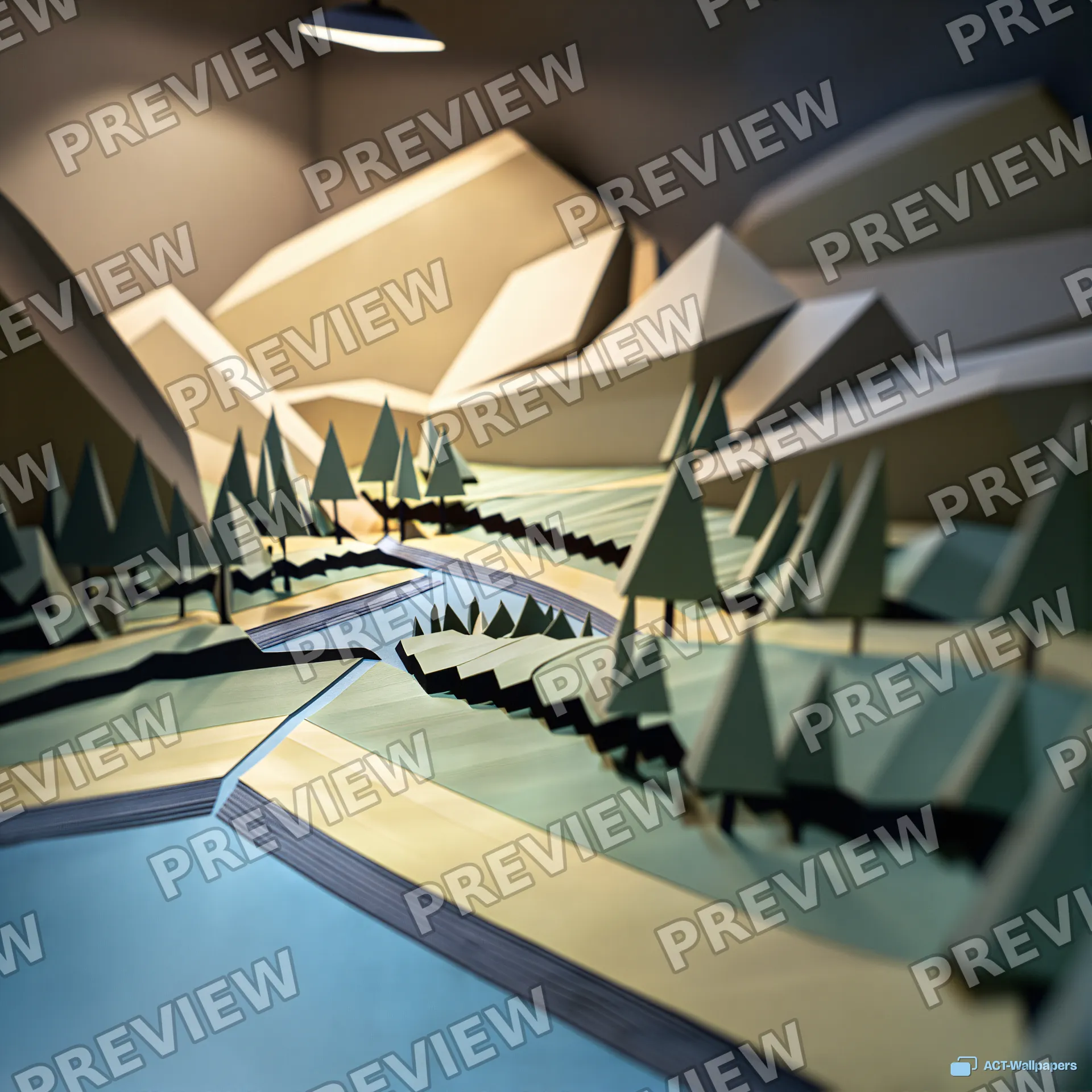 Paper Diorama Landscape — Paper dioramas 4K wallpaper